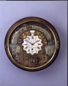 Számlapóra, 19. század vége, számlap 1770 körül (mahagóni)