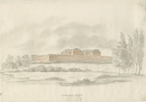 Stafford - Shire Hall: építész tusrajza (színezett), nd [c 1798] (rajz)