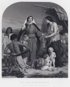 Dorcas alamizsnája (metszet) alkotó: William Charles Thomas (after) Dobson