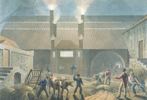 A Boiling House külseje, "Tíz kilátás Antigua szigetén" című filmből, 1823
