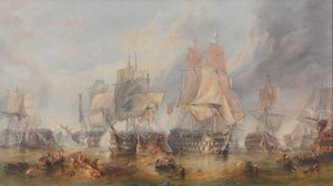 A trafalgari csata, 1805. október 21. (olaj, vászon) alkotó: William Clarkson (manner of) Stanfield