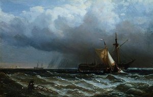 A vihar után (olaj malomdeszkán) alkotó: Clarkson Frederick Stanfield