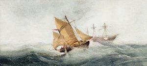 Közeledünk a roncshoz, 1837 (wc és gouache papíron) alkotó: Clarkson Frederick Stanfield