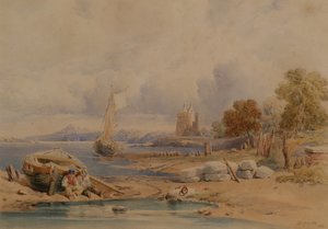 Barnbougle kastély Crammond on the Forth közelében alkotó: Clarkson Frederick Stanfield