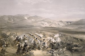A nehézlovassági dandár rohamai a balaklavai csatában 1854. október 25-én, metszet: E. Walker, pub. 1855 alkotó: William Crimea Simpson