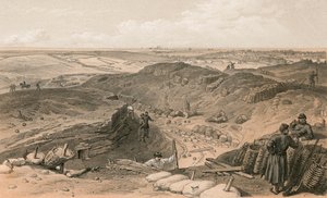 A Malakoff árok, a Gervais akkumulátor és a Redan hátsó része alkotó: William Crimea Simpson