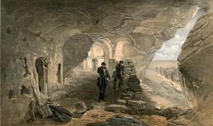 Feltárt templom az inkermanni barlangokban, nyugat felé nézve alkotó: William Crimea Simpson