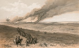 Redan és a brit jobboldali támadás előrehaladott lövészárkai alkotó: William Crimea Simpson
