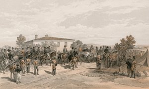 Lord Raglan temetkezési csoportja elhagyja a főhadiszállást alkotó: William Crimea Simpson