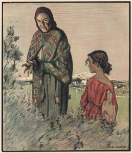 A cigány: "Mondd meg a szerencséd, szép úriember" (színes litho) alkotó: William Dacres Adams