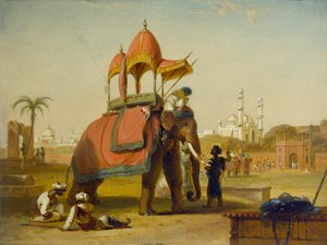 A Caparisoned Elephant – jelenet Delhi közelében (Egy jelenet Kelet-Indiában), 1832