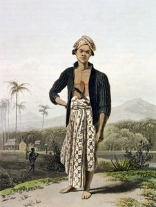 Egy alsó osztálybeli jávai, 2. tábla Thomas Stamford Raffles (1781-1826) "Jáva története" című könyvének I. kötetéből, kiad. 1817 (akvatinta)
