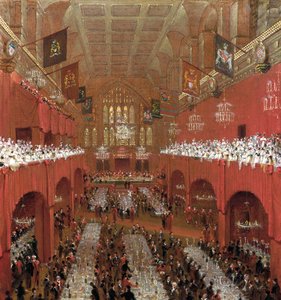 Bankett a Guildhallban, City of London, 1814. alkotó: William Daniell