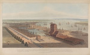 Brunswick Dock a Temzén, Blackwallnál alkotó: William Daniell