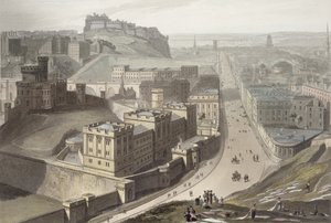 Edinburgh, a Calton Hillről, az 1829-ben megjelent "Egy utazás Nagy-Britannia körül 1814 és 1825 között" című könyvből. alkotó: William Daniell