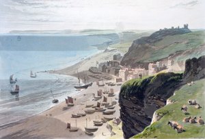 "Hastings, az East Cliffről", 1823 alkotó: William Daniell