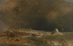 Madras, vagyis Szent György-erőd a Bengáli-öbölben – elvonuló vihar [1833, Royal Academy of Arts, London, kiállítási katalógus] alkotó: William Daniell