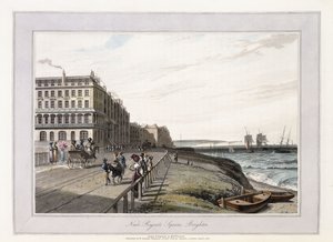 A Regents Square közelében, Brighton, 1814-1825 körül (kézzel színezett akvatinta, szürke mosás) alkotó: William Daniell