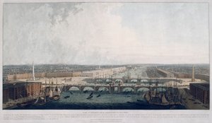 Javasolt London Bridge, London, 1802. alkotó: William Daniell