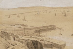 Tanulmány egy Straddon Point-i rakparthoz Plymouth közelében alkotó: William Daniell