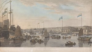Az európai kereskedelmi telepek Kantonban, Kínában alkotó: William Daniell