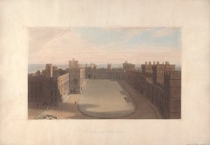 A négyszög, windsori kastély – kilátás a kerek toronyból, a windsori kastély alkotó: William Daniell