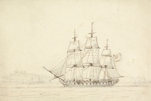 Háromárbocos hajó alkotó: William Daniell