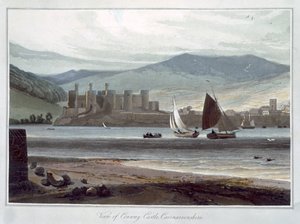 "Kilátás a Conway kastélyra, Caernarvonshire", Wales, 1814-1825 alkotó: William Daniell