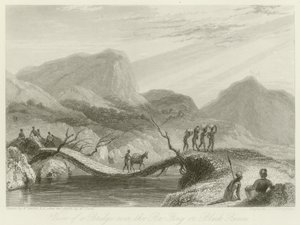 A Ba-Fing felett átívelő híd látványa alkotó: William Daniell