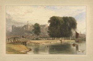 Windsori kastély, Brocas Meadows közelében, 1827 (wc, toll és tinta a tartóra fektetett papíron) alkotó: William Daniell