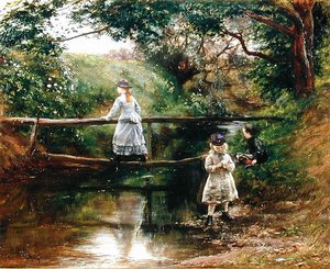 A Tyne-on Ormiston közelében – Vadvirágokat gyűjtő gyerekek (olaj, vászon) alkotó: William Darling McKay