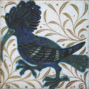 Csempe kolibri mintával (kerámia) alkotó: William de Morgan