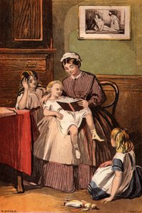 A kedves szolga: kisgyermekeknek felolvasó szobalány (chromolitho)