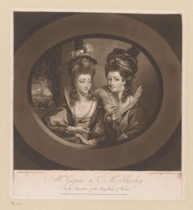 Portréja Mary Gwyn és Catherine Bunbury Mrs. Gwynne és Mrs. Bunbury, / a Merry Wives of Windsor szereplőiben (cím a tárgyon)