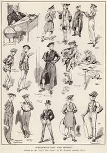 Iskolás fiúk a korokon át (litho) alkotó: William Douglas Almond