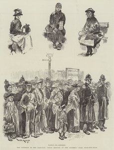 A szorongás az East-Endben, Nagy Találkozó a Kongresszusi teremben, Mile-End-Road alkotó: William Douglas Almond