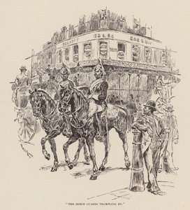 "A lóőrök eltaposnak" (metszet) alkotó: William Douglas Almond