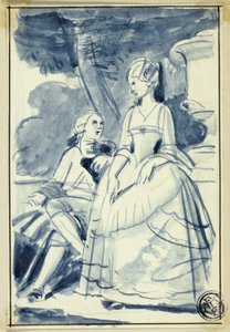 Férfi és nő 18. századi ruhában alkotó: William Edward Frost