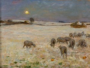 Birkák a hóban (olaj, vászon) alkotó: William Edward Stott