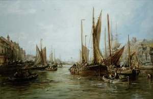 Rakparton horgászcsónakokkal