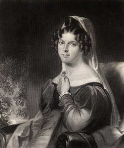 Felicia Dorothea Hemans, W.Holl metszete, a „The National Portrait Gallery, Volume 1”, kiadása 1820 körül alkotó: William Edward West
