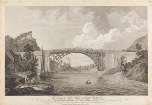 Kilátás az öntöttvas hídra Coalbrookdale közelében