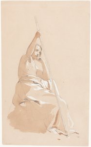 Ülő ifjú bottal alkotó: William Etty