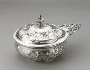Porringer fedővel, c. 1856 (ezüst) alkotó: William Forbes