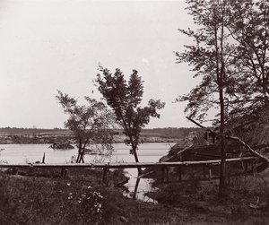 Fort Darling. Álarcos akkumulátor és akadály a James Riverben, kb. 1865.