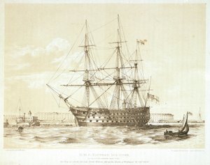 HMS "Victory", 18. század vége-19. század eleje (színes litográfia) alkotó: William Frederick Mitchell