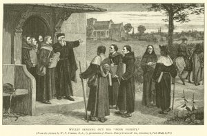 Wyclif kiküldi szegény papjait alkotó: William Frederick Yeames