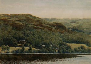 Brantwood nézete, 1881. o. (akvarell, ceruza és tus)