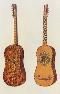 Hangszerek: Rizzio gitár (színes litográfia)
