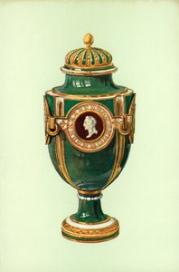 Váza, Sevres, zöld talaj (színes litó)
